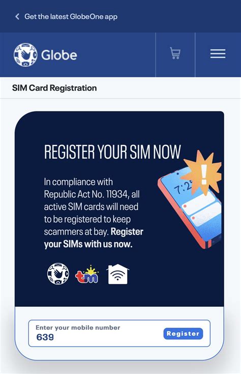 sim registration for new card